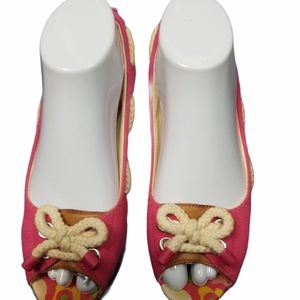 SPERRY TOP-SIDER WOMEN'S Pink CORK WEDGE HEEL OPEN